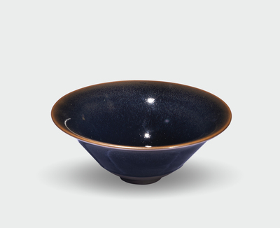 柴烧窑变兔豪撇口盏-游冠伟作